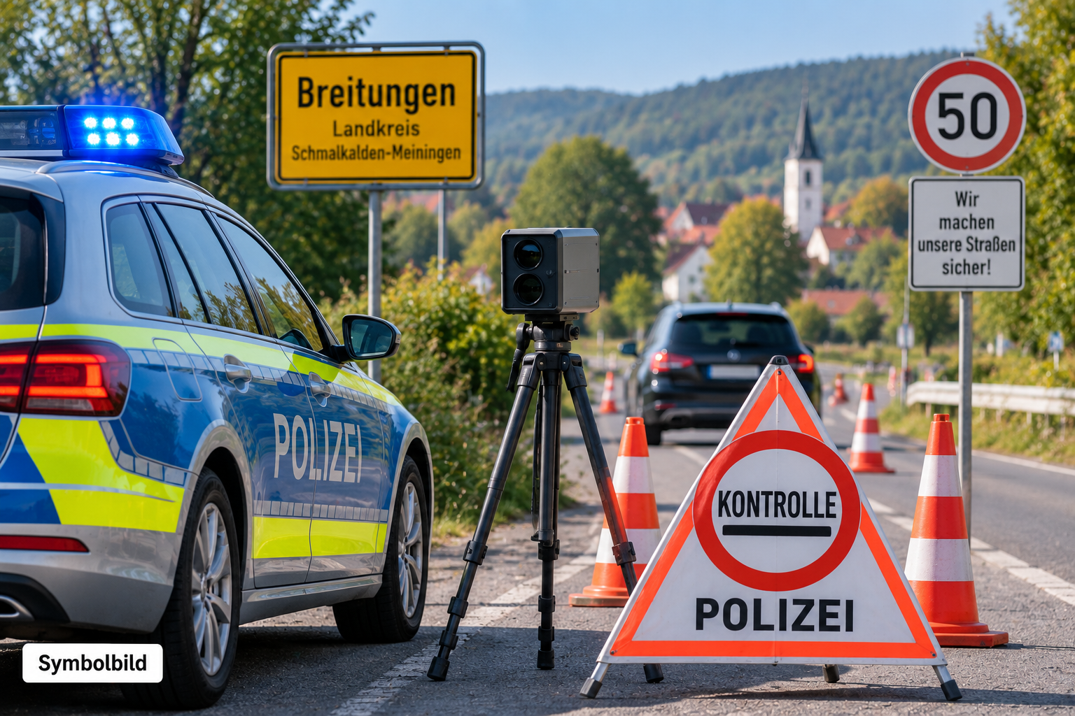 Beitragsbild: Polizeikontrolle in Breitungen: Mehrere Verstöße bei einem Autofahrer festgestellt