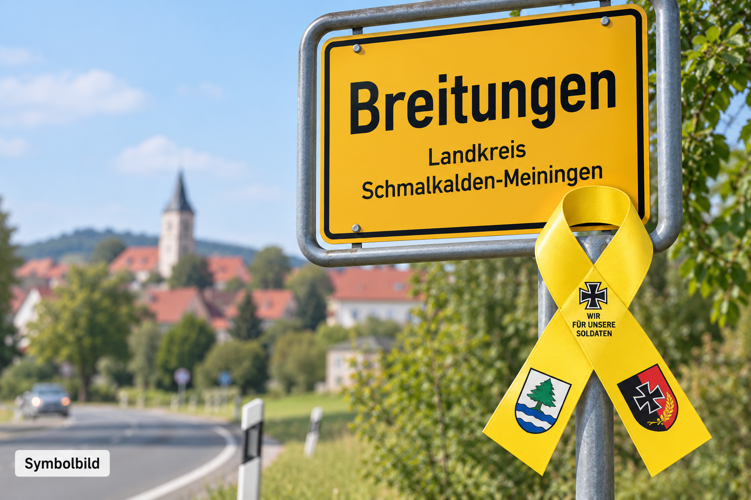 Beitragsbild: Gelbe Schleifen in Breitungen stehen für 30 Jahre Verbundenheit