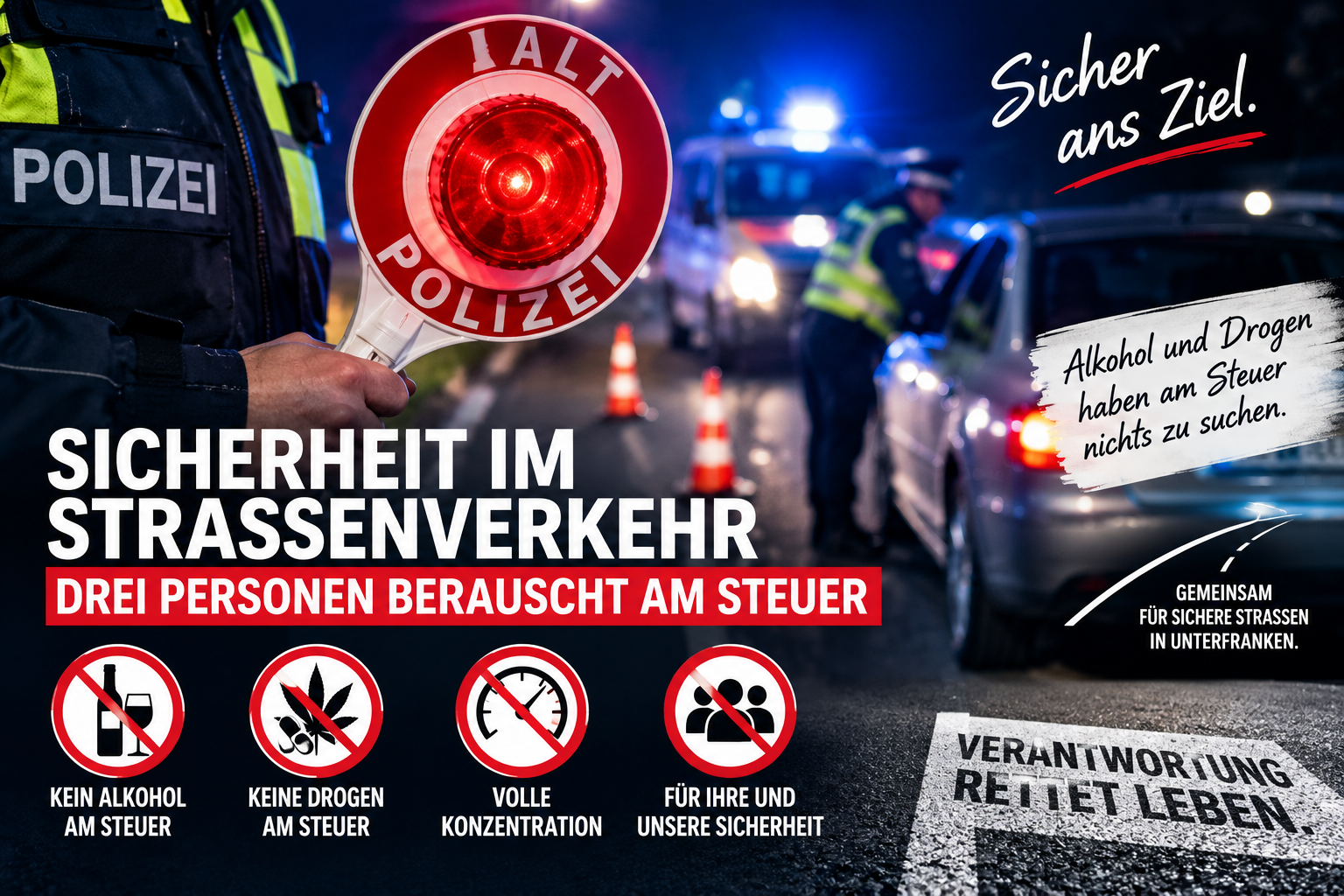Beitragsbild: Drei Fahrer unter Alkohol- oder Drogeneinfluss erwischt