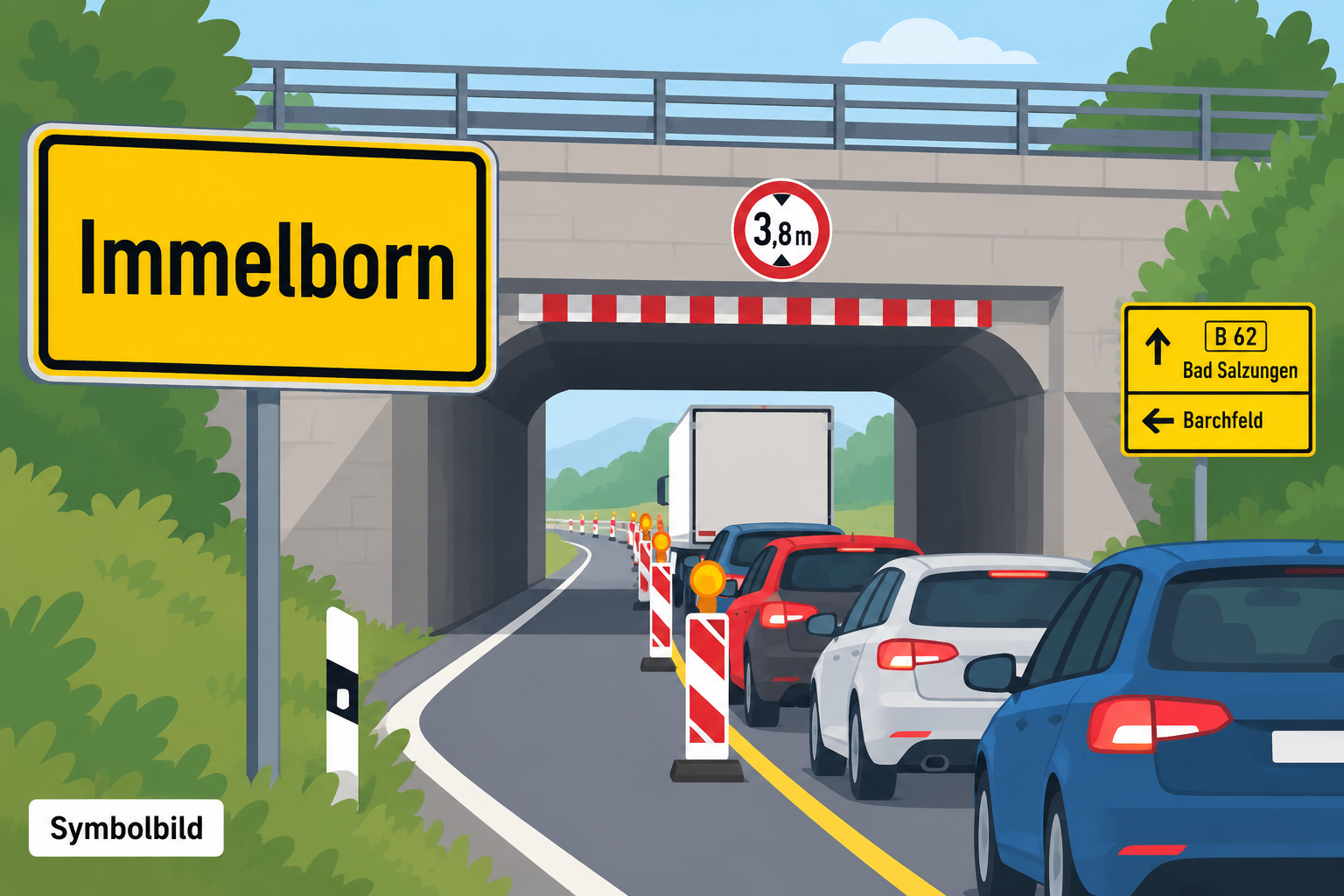 Beitragsbild: B62 bei Immelborn: Verkehrsteilnehmer müssen weiter mit Behinderungen rechnen